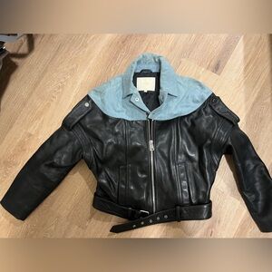 Maje leather jacket and denim size M